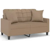VidaXL 2-Sitzer-Sofa mit Zierkissen Cappuccino-Braun 120 cm Kunstleder