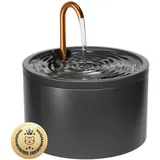 Keimi Katzenbrunnen Keramik, 2.1L Trinkbrunnen für Katze, Leiser Wasserspender, Haustier Trinkbrunnen für mehrere Katzen, Filter für sauberes Wasser, Hygienisch und leicht zu reinigen, Schwarz