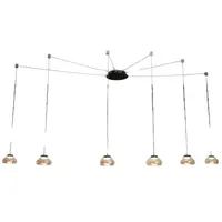 Fabas Luce LED Pendelleuchte Arabella 6x8W Metall und geblasenes