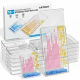 ARTDOT 2-IN-1 Diamond Painting Aufbewahrung Schiffchen Set mit Deckel, Stackable Tablett als Diamond Painting Zubehör für Diamant Painting Bilder Erwachsene, 15 PCS