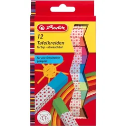 herlitz Tafelkreide VE=12 Stück farbig