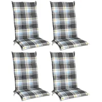 Beautissu 4er Set Hochlehner Auflage Sunny BK 120x50x6cm Blau