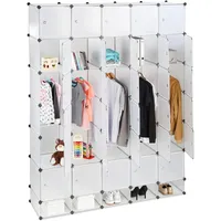 Relaxdays Kleiderschrank Stecksystem 180 x 46,5 x 234 schwarz