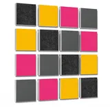 platino24 Akustikplatte 16 Elemente 3D-Set Colore Quadrat 27,5 x 27,5 cm Multicolore gelb