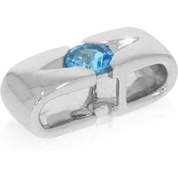 Xen, Ring, Anhänger mit 5 mm Swiss Blue Topas ca. 0,54 ct. rhodiniert, (925 Silber)