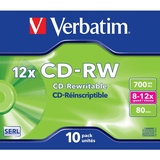 Verbatim CD-RW 80 / 700MB 8x - 12x Speed, Jewel Case