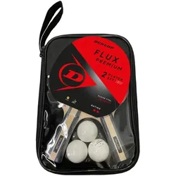 DUNLOP Tischtennis-Set - Flux Premium 2 Spieler Set - schwarz/rot - STK