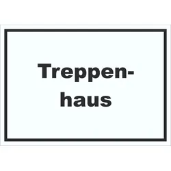 Treppenhaus Schild mit Text Stufen steigen waagerecht A1 (594x841mm)
