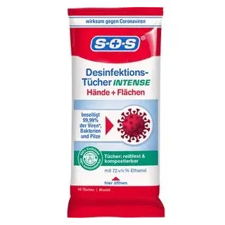 SOS Desinfektionstücher Intense Hände+Flächen 10ST