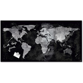 Sigel GL270 Magnettafel Glas 91,0 x 46,0 cm World-Map