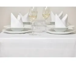 Gastronoble Mitre Luxury Satin Band Tischdecke weiß 137cm