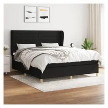 vidaXL Boxspringbett mit Matratze Schwarz 180x200 cm Stoff