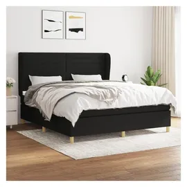 vidaXL Boxspringbett mit Matratze Schwarz 180x200 cm Stoff