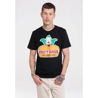 LOGOSHIRT T-Shirt "Simpsons - Krusty Burger", Herren, Gr. 4XL, schwarz, 100% Baumwolle, bedruckt, normal, Rundhals, Shirts T-Shirt, mit lizenziertem Originaldesign