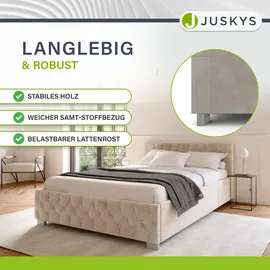 Juskys Nizza 140 x 200 cm mit Matratze beige