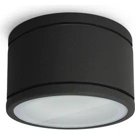 SSC-LUXon 4 Stück CELI-WX Aufbauleuchte Bad schwarz mit LED Leuchtmittel warmweiß GX53 230V - Spot IP44 Deckenlampe Außen 5W