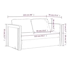 vidaXL Bodensofa mit Schlaffunktion Dunkelgrau 122x204x55 cm Samt