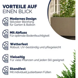 CASARIA Blumenkasten 95 x 27 x 60 cm creme