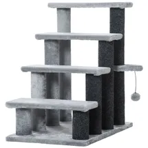 PawHut Haustiertreppe mit Kratzbaum Ball 4-Stufig 60 x 40 x64cm