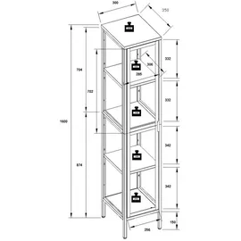 VCM Vitrine Floka XL Weiß