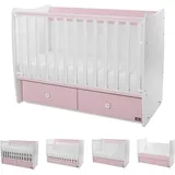 Lorelli Babybett MATRIX NEW 120 x 60 cm, 2 Ebenen, 2 Schubladen rosa