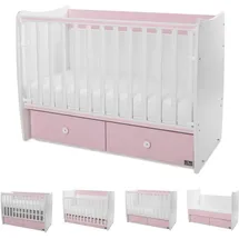 Lorelli Babybett MATRIX NEW 120 x 60 cm, 2 Ebenen, 2 Schubladen rosa