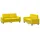 vidaXL 2-tlg. Sofagarnitur Hellgelb Stoff