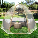 EighteenTek Bubble Tent Screen House Room Greenhouse Camping Tent Canopy Gazebos 4-6 Personen for Patios, Large Oversize Weather Pod Pop Up Zelt, Kälteschutz, Beige, 3 m x 3 m