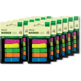 Sigel HN489/12 Haftmarker im Spender, 12 Stück á 200 Mini-Streifen im Format 12 x 45 mm, 5 Neon-Farben