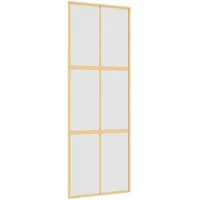vidaXL Schiebetür Golden 76x205 cm Matt ESG-Glas und Aluminium