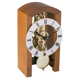 HERMLE 23015-160721 Moderne Skelett-Tischuhr, Kirschbaum Braun, 18cm x 9cm x 11cm