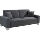 A.Z. Iwaniccy Iwaniccy Sofa 3-Sitzer JULIA, Grau - Stoffbezug - mit Kissen