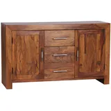 Wohnling Sideboard 118 x 70 x 40 cm Braun / Silber
