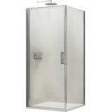Bernstein Eckdusche mit Drehtür 90 x 195 cm grau Sicherheitsglas EX416S
