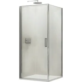 Bernstein Eckdusche mit Drehtür 90 x 195 cm grau Sicherheitsglas EX416S