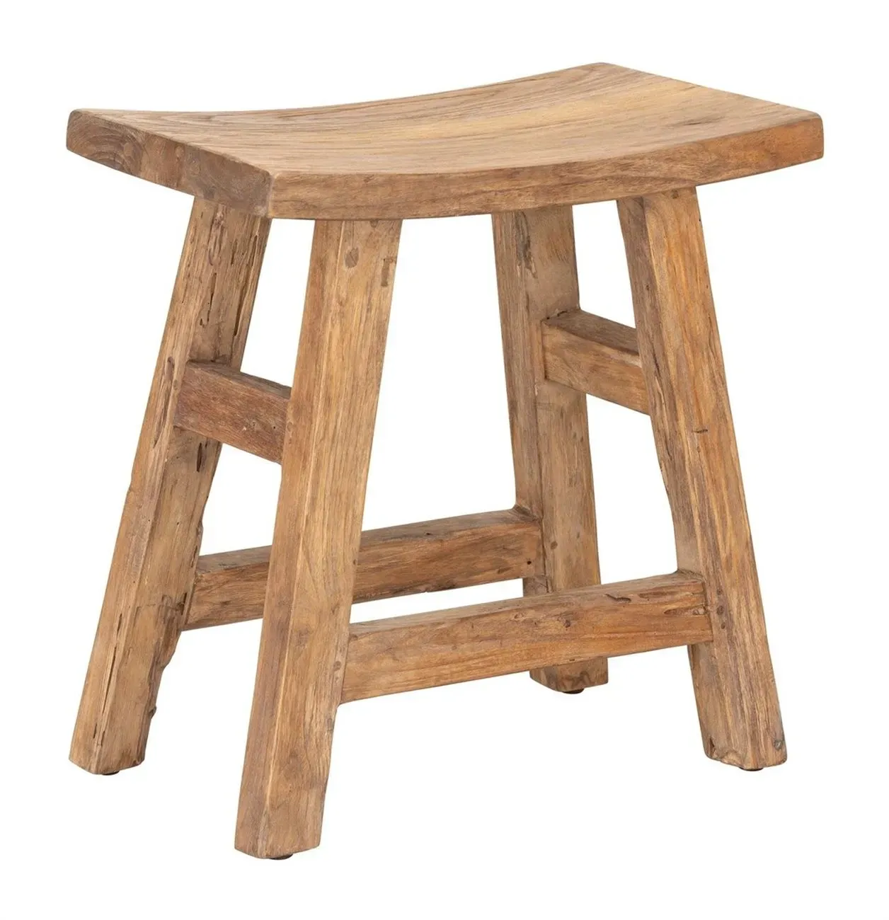 Hocker Shanghai aus Teakholz, massives Design, rechteckig, natur, für dein Zuhause
