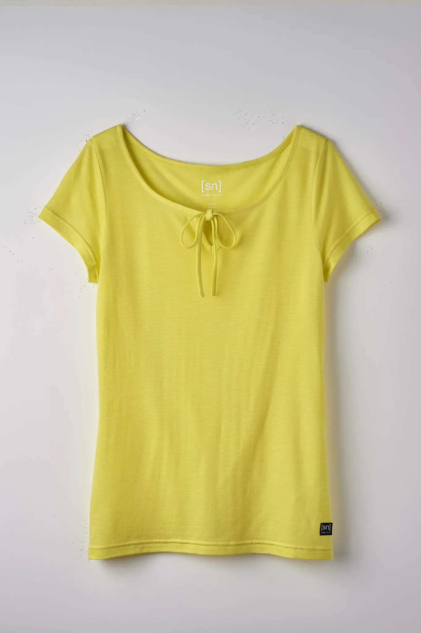 super.natural Bequemes Damen T-Shirt, Mit Merinowolle, W RELAX TEE, Größe: L, Farbe: Gelb meliert
