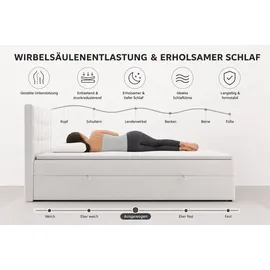venasi Jessa Boxspringbett mit Bettkästen H2/H3 Matratze SCHWARZ - Schwarz