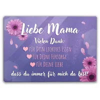 Speecheese Schneidebrett Liebe Mama Schneidebrett aus Glas mit Spruch