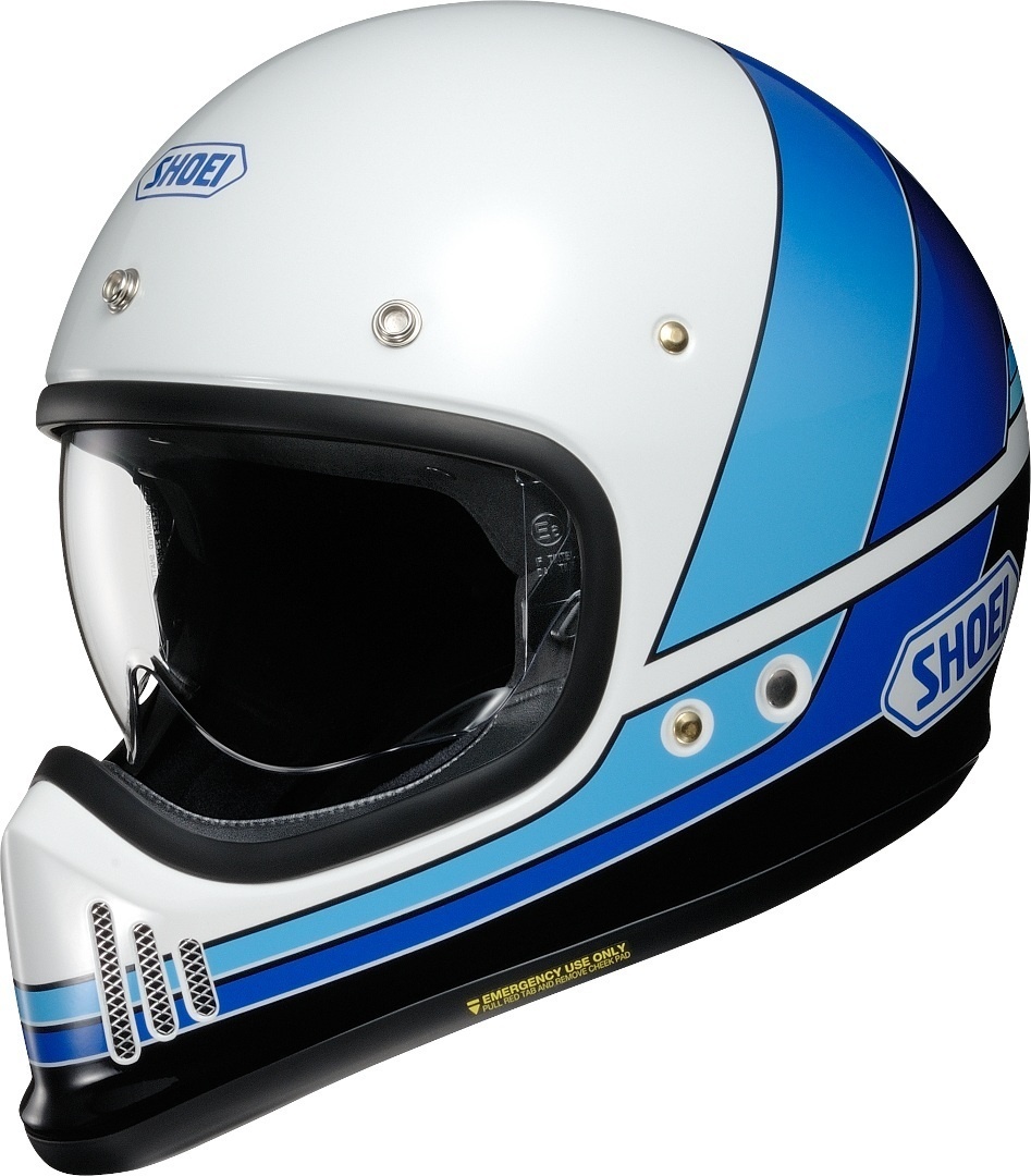 Shoei EX-Zero Equation Helm, weiss-blau, Größe XS für Männer