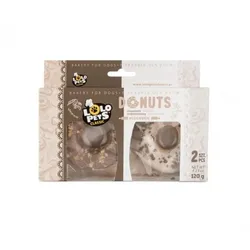 LOLO PETS Donuts mit Vanille- und Schokoladen-Haselnussgeschmack für Hunde 2 Stück. 120 g