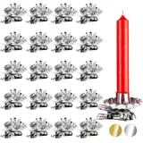 Brubaker 40er Pack Baumkerzenhalter für Weihnachtsbaum - Vintage Kerzenhalter Silber - Traditionelle Kerzenzwicker mit Clip