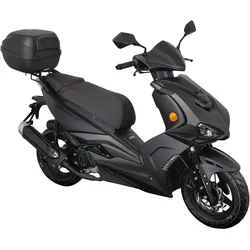 Motorroller GT UNION "Striker 45", schwarz (schwarz, schwarz), Motorroller & Mofas, 45 km/h, Luftgekühlter Motor, B:71cm H:115cm L:181cm