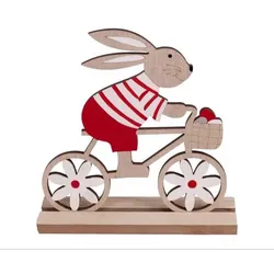 Dekoration - Häschen mit Fahrrad, Holz, 16 cm