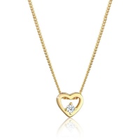 Elli DIAMONDS Kette mit Anhänger »Herz Liebe Diamant (0.03 ct.) 585 Gelbgold«,