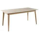 MAGNA Atelier Esstisch MALMÖ aus ECHTEM MARMOR, Dining Table, Küchentisch, Esche Gestell, 160x80x75cm beige