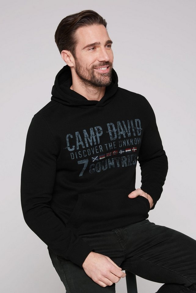 CAMP DAVID Kapuzensweatshirt mit Frontprint schwarz XL