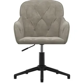 vidaXL Esszimmerstühle 2 Stk. Drehbar Hellgrau Samt