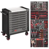 VIGOR Werkstattwagen Series Xxl, Edelstahl-arbeitsplatte, mit Sortiment, 416-tlg.