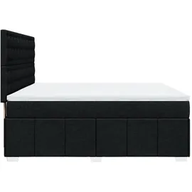 vidaXL Boxspringbett mit Matratze Schwarz 180x200 cm Stoff
